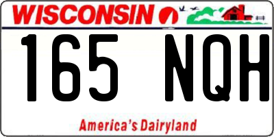 WI license plate 165NQH