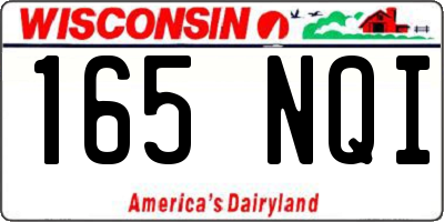 WI license plate 165NQI