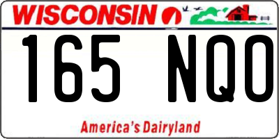 WI license plate 165NQO