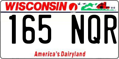 WI license plate 165NQR