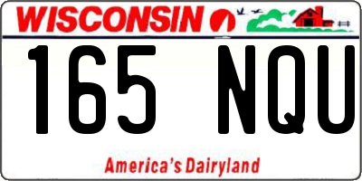 WI license plate 165NQU