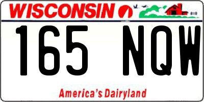 WI license plate 165NQW