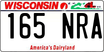 WI license plate 165NRA