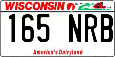 WI license plate 165NRB