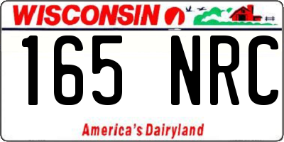WI license plate 165NRC