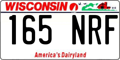 WI license plate 165NRF