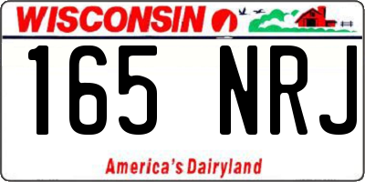 WI license plate 165NRJ