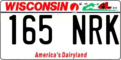 WI license plate 165NRK