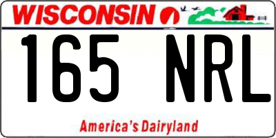 WI license plate 165NRL