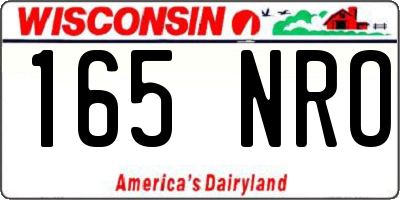 WI license plate 165NRO