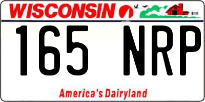 WI license plate 165NRP