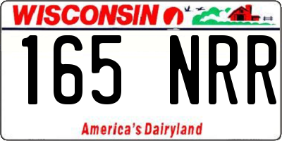 WI license plate 165NRR