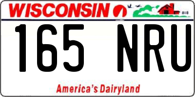 WI license plate 165NRU