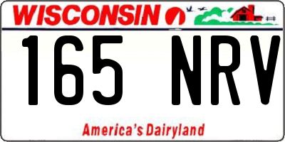 WI license plate 165NRV