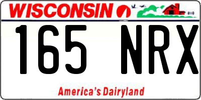 WI license plate 165NRX