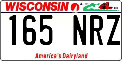 WI license plate 165NRZ