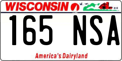WI license plate 165NSA