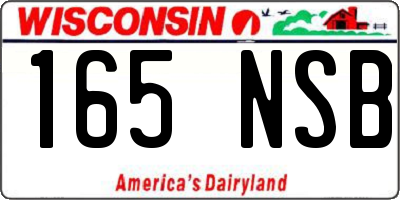 WI license plate 165NSB