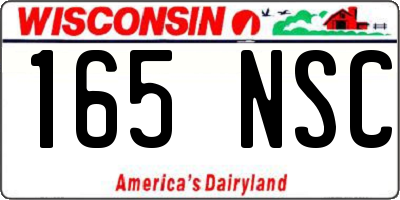 WI license plate 165NSC