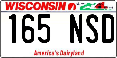 WI license plate 165NSD