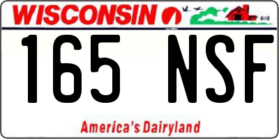 WI license plate 165NSF