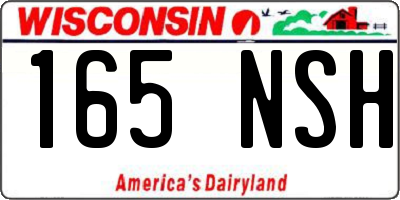 WI license plate 165NSH