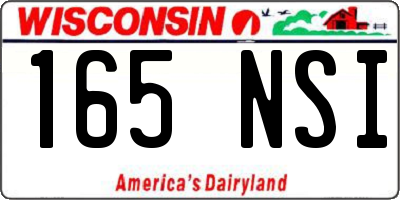 WI license plate 165NSI