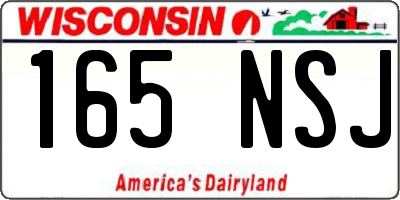 WI license plate 165NSJ