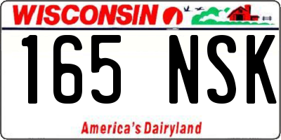 WI license plate 165NSK