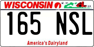 WI license plate 165NSL