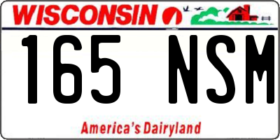 WI license plate 165NSM
