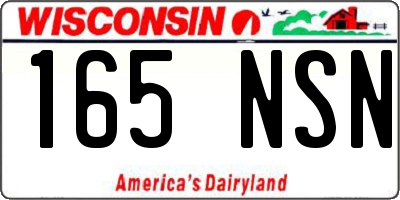 WI license plate 165NSN