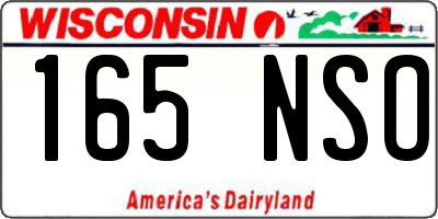 WI license plate 165NSO