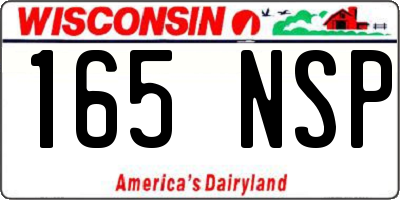 WI license plate 165NSP