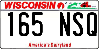 WI license plate 165NSQ