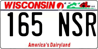 WI license plate 165NSR