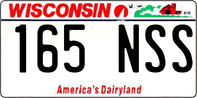 WI license plate 165NSS