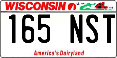 WI license plate 165NST