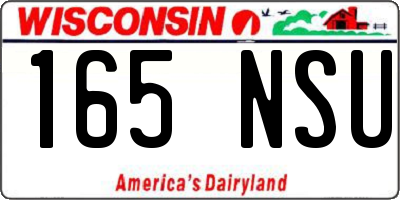 WI license plate 165NSU