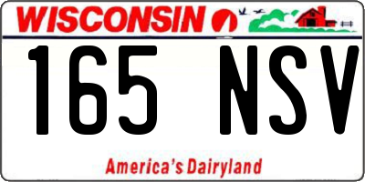 WI license plate 165NSV