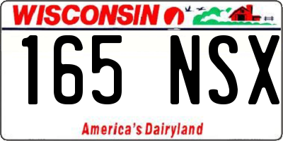 WI license plate 165NSX