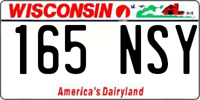 WI license plate 165NSY