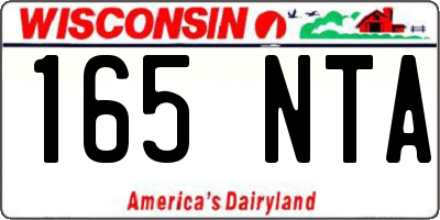 WI license plate 165NTA