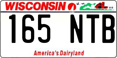 WI license plate 165NTB