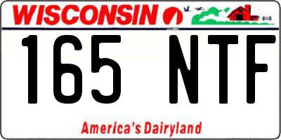 WI license plate 165NTF