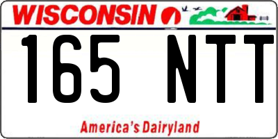 WI license plate 165NTT