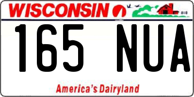 WI license plate 165NUA