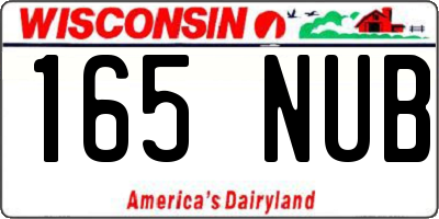 WI license plate 165NUB