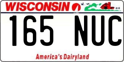 WI license plate 165NUC