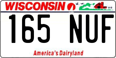 WI license plate 165NUF